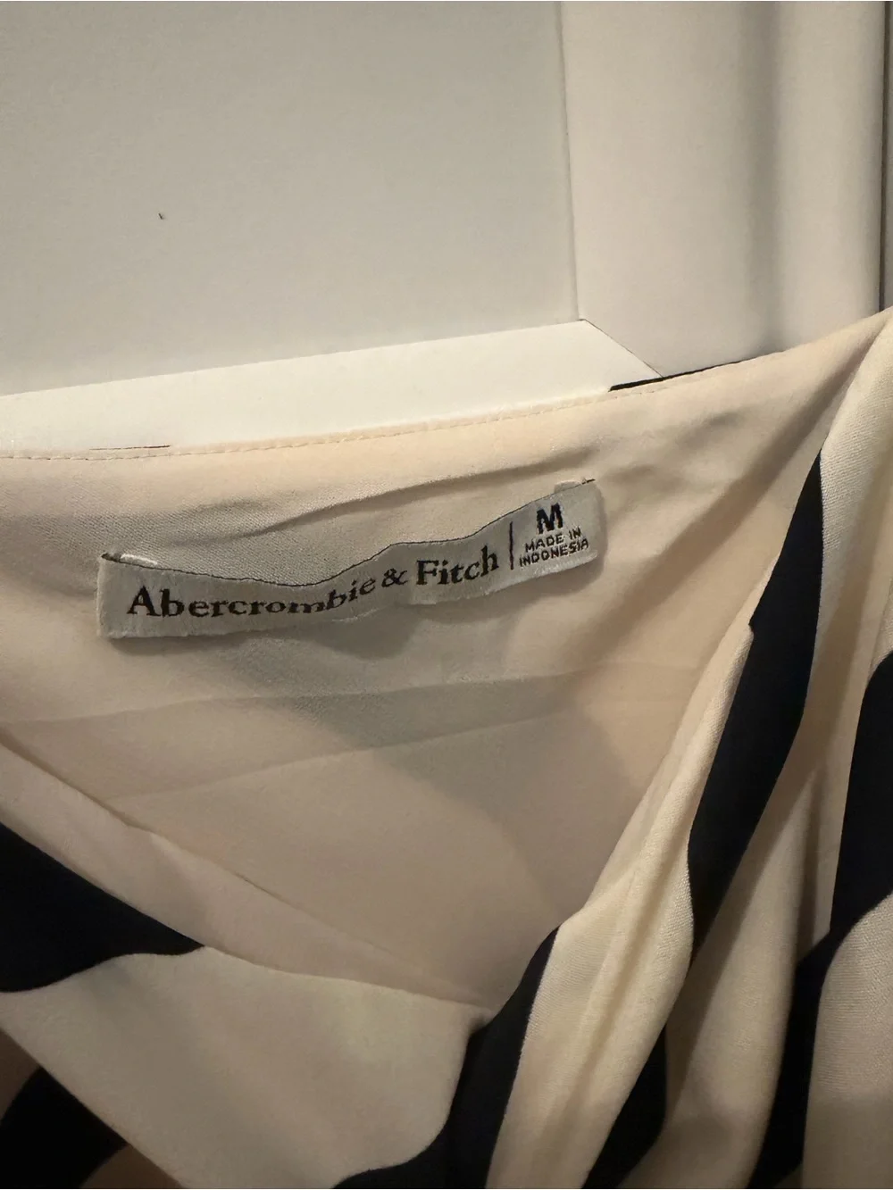 Abercrombie & Fitch Black and White Diagonal Stripe Maxi Dress
